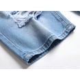 thumbnail image 3 of LZLER Men's Casual Ripped Shorts Jeans Knee Length Slim Denim Shorts, 3 of 6