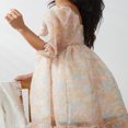 thumbnail image 3 of Femmes d'Été Bouffi Manches Robe de Bal Vintage Imprimé Carré Dentelle Princesse Tulle Taille Haute Robe Fluide, 3 of 6