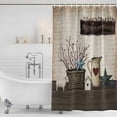 thumbnail image 2 of Polyester Fabric Bless OurHome Shower Curtain, Farmhouse Pots Texas Stars Retro Wooden Plank Waterproof Bathtub Curtain Bathroom Decor Set with Hooks 36 x 72 Inches, 2 of 6