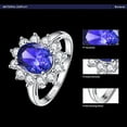 thumbnail image 4 of NUNCAD Women's 925 Sterling Silver Oval Cut Created Tanzanite Princess Diana Engagement Ring, 4 of 5