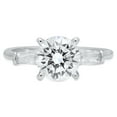 thumbnail image 5 of 2.0 ct Brilliant Round Cut Real Genuine Natural Diamond SI1-SI2 J-K 14K White Gold Three-Stone Promise Wedding Statement Engagement Designer Ring size 9.5, 5 of 7
