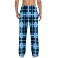 thumbnail image 6 of Txeol Mens Plaid Pajama Pants Lightweight Soft Pj Bottoms with Pockets Christmas Flannel Sleepwear Lounge Clothing,Blue,M, 6 of 7