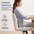 thumbnail image 4 of CELTOSS Criss Cross Home Office Chair, Fabric Armless Swivel Task Computer Chair with Wheels, Wide Seat, Vanity Chair, Comfy Chair, Beige, 4 of 15
