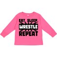 thumbnail image 3 of Inktastic Eat, Sleep, Wrestle, Repeat Boys or Girls Long Sleeve Toddler T-Shirt, 3 of 5