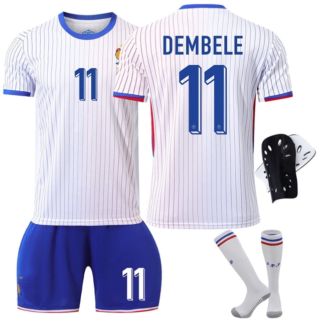 2024 - 25 ropa de fútbol infantil FC ropa de fútbol infantil Mbappe ropa de aficionados uniforme juvenil de manga corta Francia espera - 11s