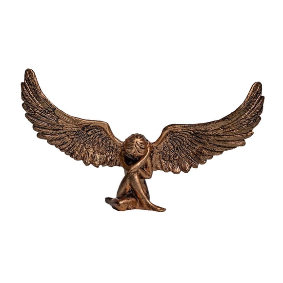 Lipstore Angel Statue Sculpture Desktop Decoration Creative Artwork Angel Figurine Ornament for Office Living Room Garden Women Table Bronze