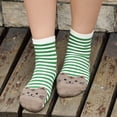 thumbnail image 3 of Moda Mujer Suave Longitud de La Pantorrilla Calcetines de Rayas Invierno Cálido Estilo 2, 3 of 8