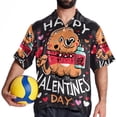 thumbnail image 4 of Valentine's Day Font Men's Short Sleeve Hawaiian Beach Poplin Shirt Casual Printed Button Down Summer Unisex Shirt, 4 of 6