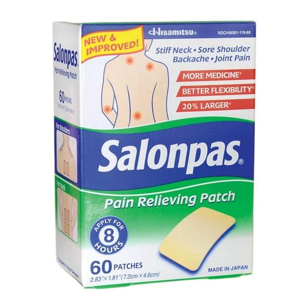 Salonpas Pain Relieving Patch, 8Hour Pain Relief, 60 Patches