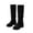 Black, variant on Samdudou Girls Knee High Boots Fashion Slouchy Suede Shoes Low Block Heel Pull On Tall Pointed Toe Boots Kids School Fall Winter Walking Casual Footwear