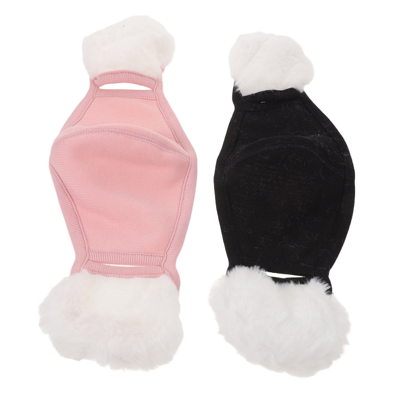 GETAJGHSD 2pcs Winter Warm Mask with Fluffy Earmuffs Breathable Plush Face Cover