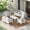 White, variant on Mayincolor Aluminum Outdoor Patio Furniture Set,7 Seats Modern Patio Conversation Sets, Outdoor Sectional Metal Sofa with 5 Inch Cushion and Coffee Table for Balcony, Garden, Dark Grey
