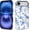 Blue Floral Flower, variant on Case for iPhone 17 Pro, Shockproof Hard Shell Soft Silicone 2 in 1 Hybrid, Shockproof Bumper Drop Protective Cute Flower Branch