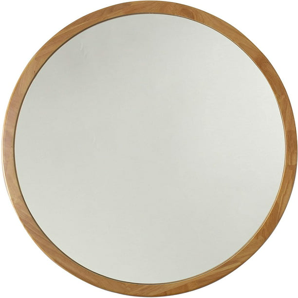 Radiance Goods Maple Finish Framed Wall, Large Round Wall Mirror Argos
