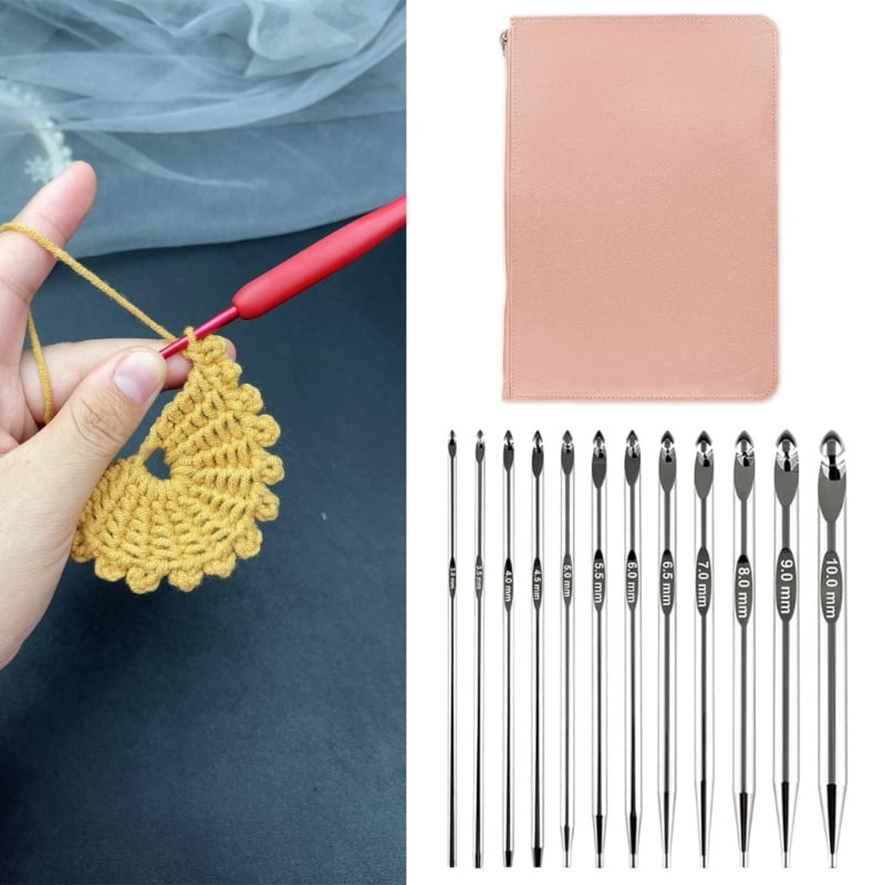 Afghan Tunisian Interchangeable Crochet Hook Carpet Crochet Hook Set 3mm-10.0mm Tunisian Crochet Hook Set