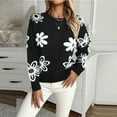 thumbnail image 4 of Royisotas Sweaters for Women Cozy Knit Sweaters Pullover Floral Crewneck Ladies Tops Long Sleeve, 4 of 6
