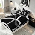 thumbnail image 5 of Manfei Black Gray Circle Twin Sheets, Aesthetic Minimalist Bedding, Black Reversible 3-Piece1 Flat Sheet + 1 Fitted Sheet + 1 Pillowcase, 5 of 6