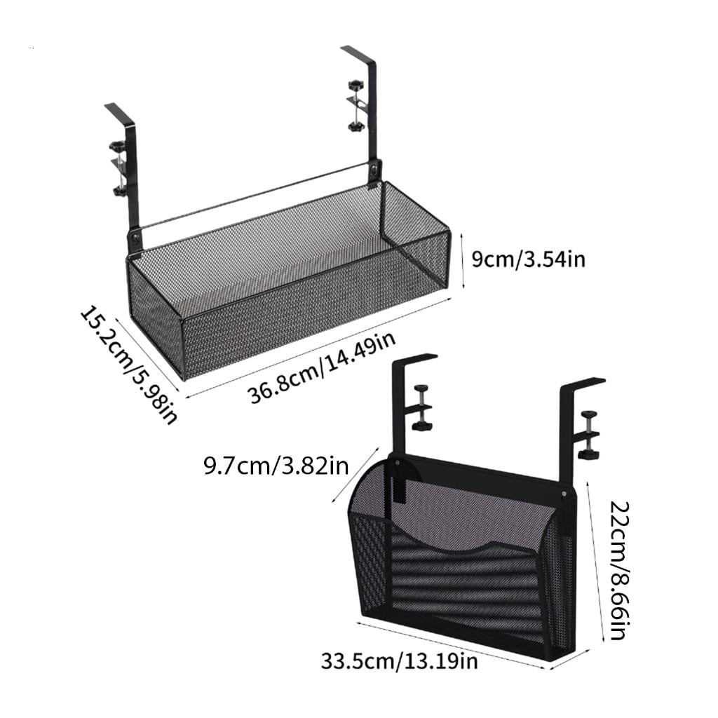 Osdhezcn Easy Install Desk Hanging Storage Bin Practical Desk Under Hanging Holder Baskets with Sections for Efficient Sorting