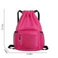 thumbnail image 2 of EQWLJWE Drawstring Backpack Gymbag Waterproof Sports Sackpack with Mesh Pockets Gym Sack for Women Men Lightweight String Bag for Camp Soccer Swim, Pink, 2 of 5