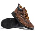 thumbnail image 6 of LASUDRAA Mens Leather Shoes Ankle Boots Slip On Lightweight Loafers Mid top Walking Driving Shoes, 6 of 7