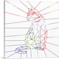 thumbnail image 1 of ARTCANVAS Colorful Geometric Cat Line Canvas Art Print - Size: 12" x 12" (1.50" Deep), 1 of 9