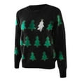 thumbnail image 3 of Christmas Tree Sweaters for Women 2025 Long Sleeve Crewneck Jacquard Knitted Pullover Sweater Jumper Tops, 3 of 5
