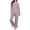 Pink, variant on Maplenight Pajama Sets for Women Striped V-Neck Long Sleeve Sleepwear and Sleep Pants 2 Piece Ladies Pjs Lounge Set