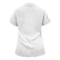 thumbnail image 5 of WTXUE Button-Up Shirts Short Sleeve, Notch Neck Shirts for Women Solid Linen Loose Button Shirt Cotton Solid, Linen Shirts, Workwear for Women White 5XL, 5 of 7