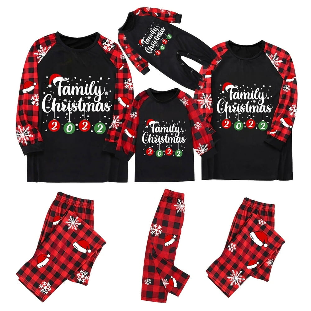 2023 Matching Baby Girl Christmas Outfit Plaid Baby Girl Pajamas Organic Cotton Christmas Pajamas