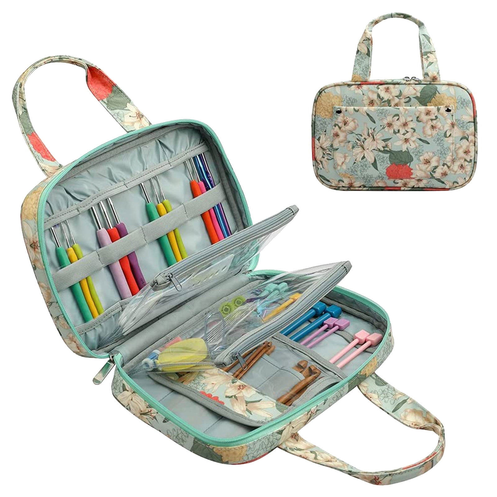Crochet Hook Case, Travel Knitting Needle Organiser Bag for Crochet Needle Hooks, Knitting Accessories, Crochet Supplies