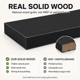 thumbnail image 5 of MEHOOM 36" Rustic Solid Wood Floating Shelves for Wall Set of 2, Black Book Shelves,Wall Shelves for Bathroom,Bedroom,Living Room,Kitchen,Study Room, Kids Room, Farmhouse Decor, 5 of 12
