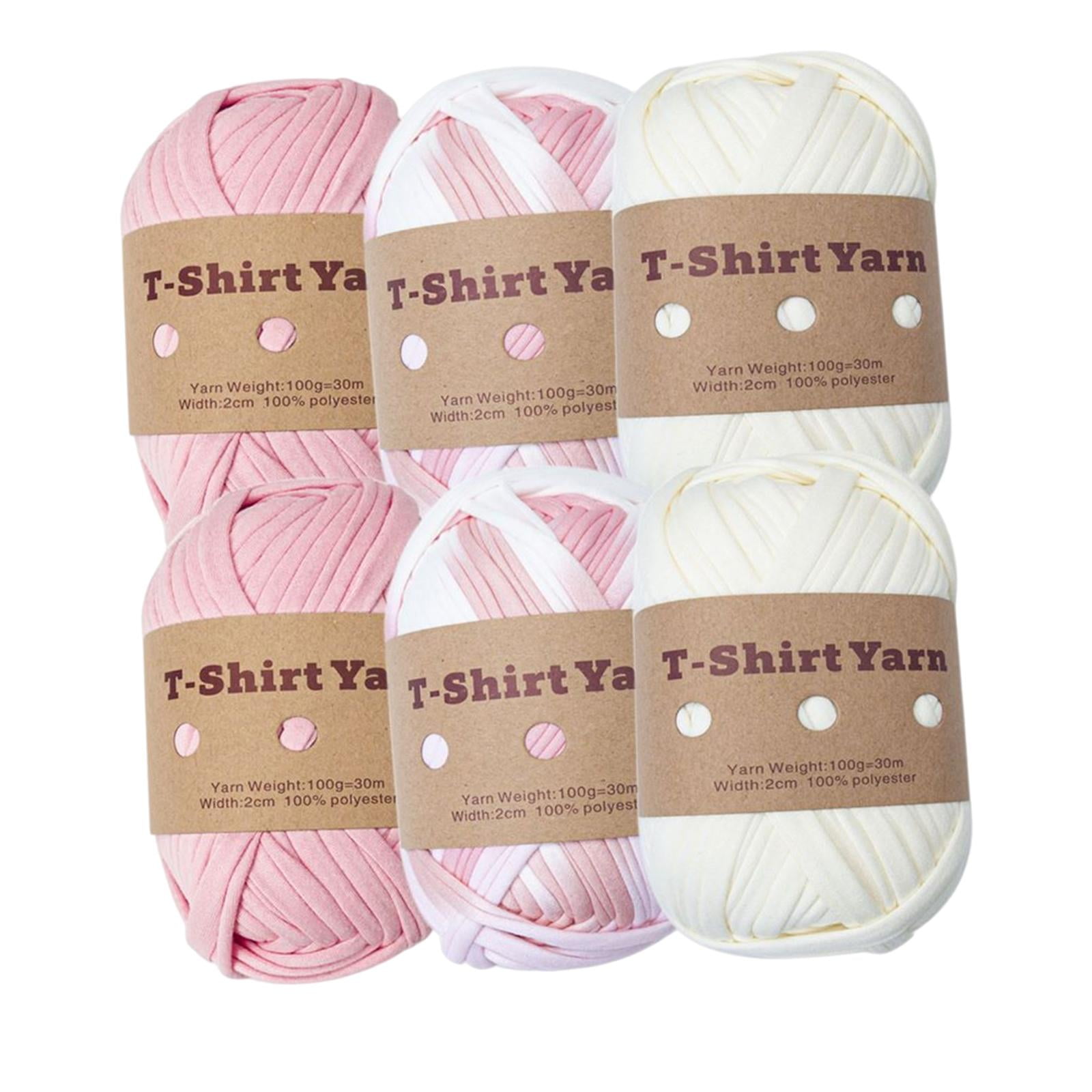 6x Knitting Yarn Spaghetti Yarn Carpet Yarn T-shirt Yarn for Rug Making Macrame Crochet , Set A
