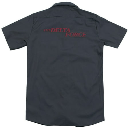 Mgm Delta Force Distressed Logo (Back Print) Mens Work Shirt