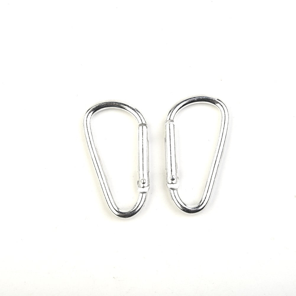 50/100Pcs D-Shaped Spring Clip Black Silver Colorful Aluminum Alloy Carabiner Spring Clip Key Chain Climbing Carabiners Parts