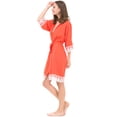thumbnail image 4 of Mr & Mrs Right Bridesmaid Robes For Woman ,Soft Cotton ,5 sets of 1 White Bride ,4 Orange, 4 of 5