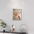thumbnail image 2 of Cardinal Wall Art Red Floral Pictures Wall Decor Just Breathe Quotes Canvas Painting Print Artwork Modern Home Decor Framed for Living room Bedroom Bathroom 20"×16", 2 of 7