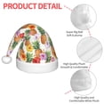 thumbnail image 4 of Haiem Hawaiian Pineapples And Hibiscus Flowers Pattern Santa Hat Confortable Velvet Christmas Hat for Christmas Party Favors Fit for Adults and Kids, 4 of 6