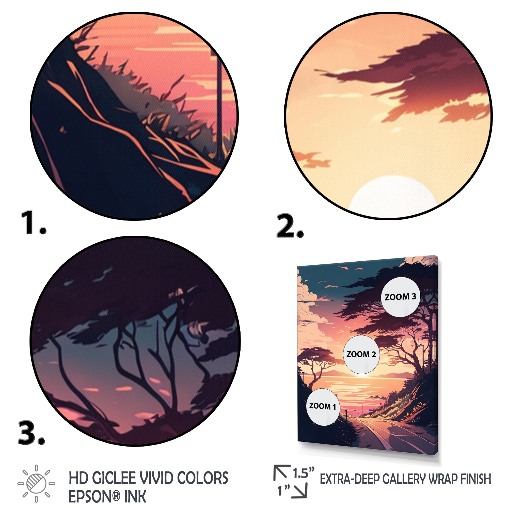 Designart Road To The Sunset VII Canvas Wall Art