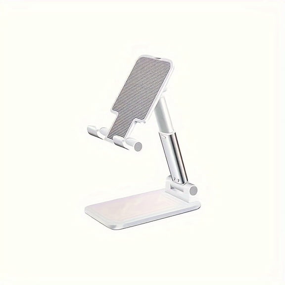 Phone Stand for Desk, Adjustable Foldable Cell Phone and Tablet Stand with Height & Angle Adjustment, Anti Slip Base Desktop Holder for iPhone, iPad, Samsung Galaxy, Video Calls, Streaming, Office