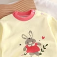 thumbnail image 3 of Vestido de manga larga una línea para las mujeres Estilo Niños impreso cuello redondo blusa y pantalones dos piezas Conjunto de manga larga vestido corto, 3 of 5