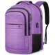thumbnail image 1 of Mochila de viaje Lapsouno extra grande de 17,3" con puerto USB, color morado, 1 of 8