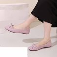 thumbnail image 4 of Purple Ladies Round Toe Bow Flat Shoes For All-Season Style And Casual Comfort Fashionable Design, 4 of 9