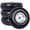Black, variant on LuckyNote Heavy-Duty 10" Flat-Free Tire & Wheel, 4.10/3.50-4, PU Foam, 5/8" Bore for Hand Truck, Lawn Mower, Dolly, Black/Yellow