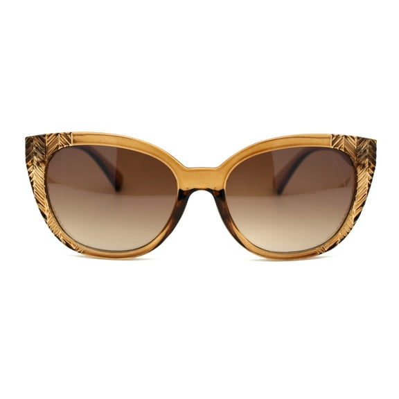Womens Oversize Cat Eye Thick Plastic Fashion Sunglasses All Brown