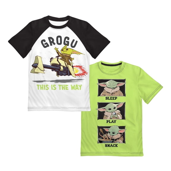 Star Wars The Mandalorian Grogu Graphic T-Shirt 2-Pack (Toddler & Little Boys), Sizes 2T–7
