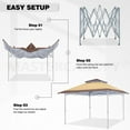 thumbnail image 5 of MASTERCANOPY 13 x 13ft Pop-up Canopy Tent with Auto Extending Eaves, Brown Khaki Two-Tone, 5 of 8
