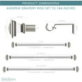 thumbnail image 4 of SnugSet 1" Nickel Andrew Square Adjustable Single Curtain Rod, 72"-144", 4 of 11