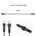 thumbnail image 1 of Cable de extensión, paquete de 5, para luces empotradas LED, resistente al agua IP67, 1 m/3,3 pies, 2 pines, con conectores macho y hembra ZefeiWu 8390614831353, 1 of 1