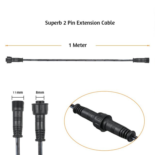 Cable de extensión, paquete de 5, para luces empotradas LED, resistente al agua IP67, 1 m/3,3 pies, 2 pines, con conectores macho y hembra ZefeiWu 8390614831353