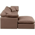 thumbnail image 4 of Meridian Furniture Indulge 94" Vegan Leather L-Shaped Modular Sectional in Brown, 4 of 9
